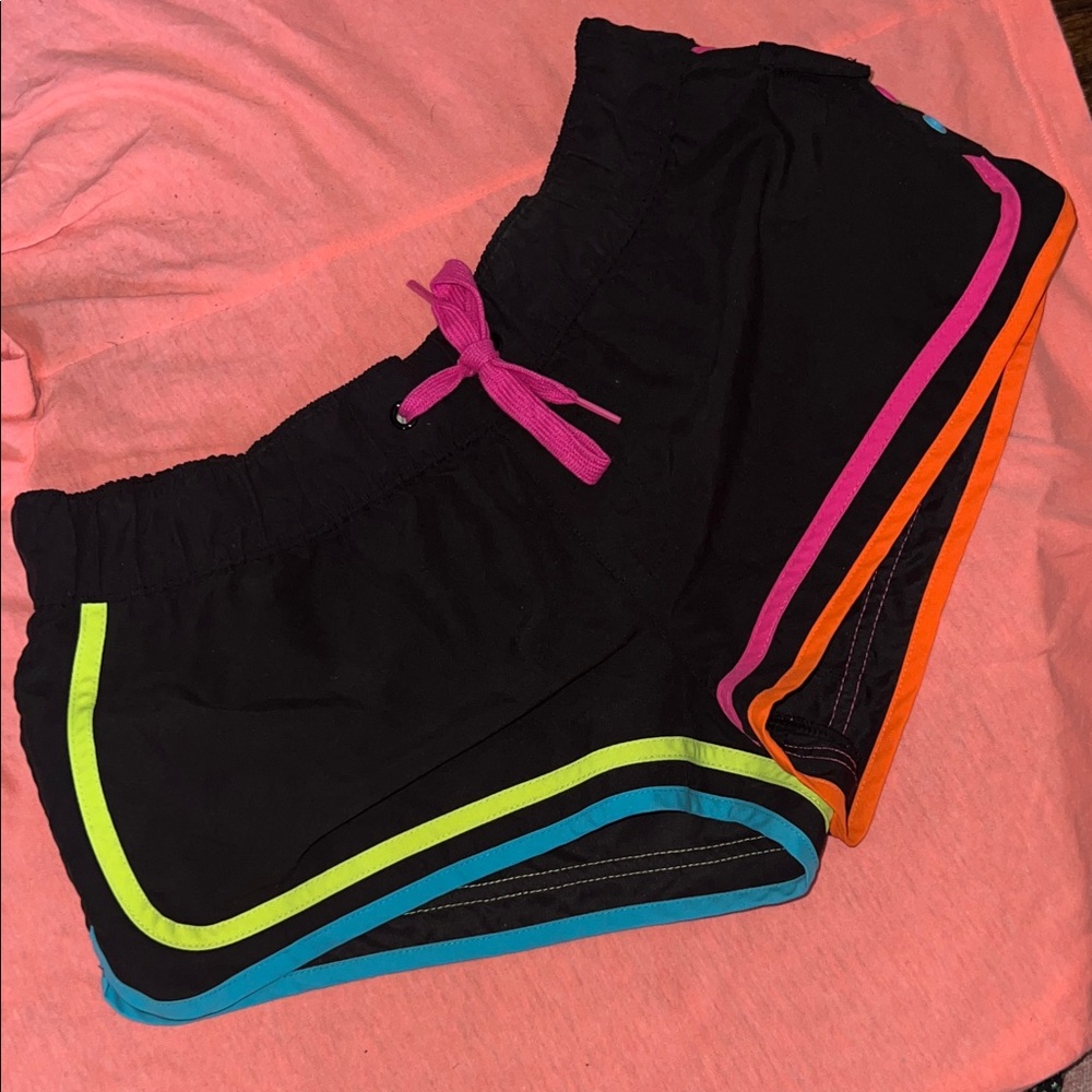 Colorful Swim Shorts with Neon Accents